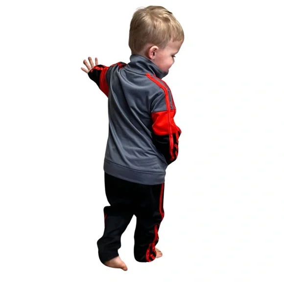 Adidas Youth Boys Jogger Set Red and Black size 2T - Picture 8 of 8